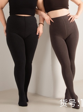 CCRED大码棉抽条高弹打底袜加大婴儿绒毛圈连裤袜