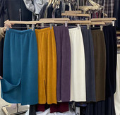 2025冬季 加厚彩色灯芯绒直筒裙半身裙裙子女时尚 显瘦欧货中长裙潮