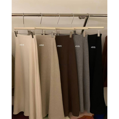 松紧腰羊绒2024鱼尾裙中长裙潮流