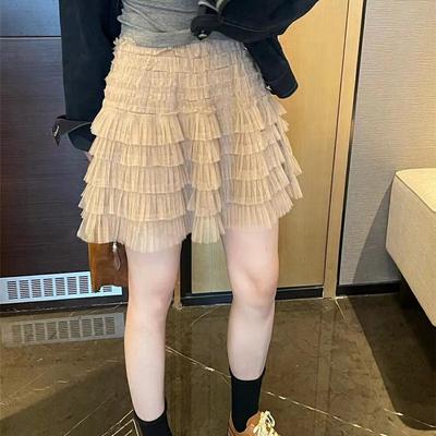 网纱欧货2024秋冬新款a字裙半身