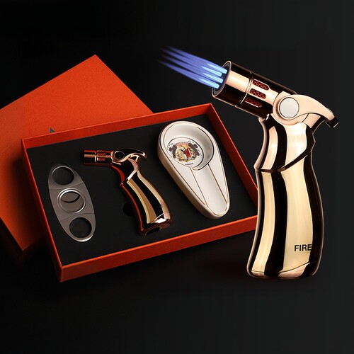 新升级超值雪茄剪三件套防风高端