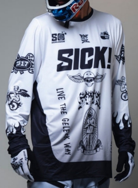 SICK 精品 速降服T恤速干透气山地车长袖夏男女越野摩托骑行服