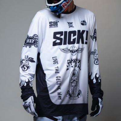 SICK 精品 速降服T恤速干透气山地车长袖夏男女越野摩托骑行服