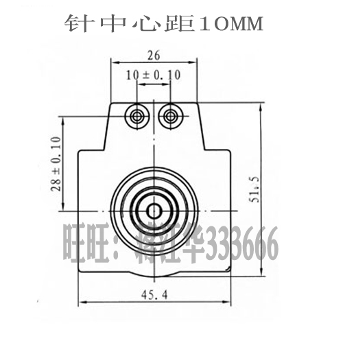 DSG02液压电磁阀线圈（方形）插针型内孔20mm长53或45 