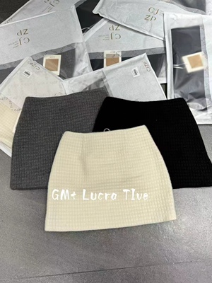 CJZP 2025冬季新款高腰显瘦气质半身裙 百搭a字裙包臀羊绒羊毛裙