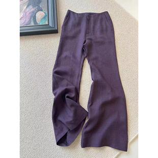 轻松慵懒气氛粉色毛衣紫色长裤 正版 早秋新款 设计师品牌 女 套装