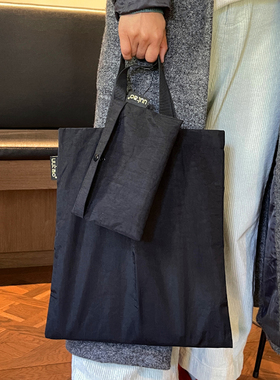 uutao黑色黑武士轻便折叠布包手提文件袋学生补课上课装书包