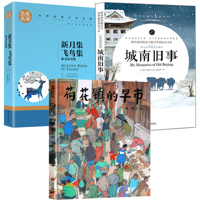 正版全3册 荷花镇的早市绘本 城南旧事林海音 新月集飞鸟集泰戈尔小学生五六年级必读课外阅读书籍周翔21世纪出版社