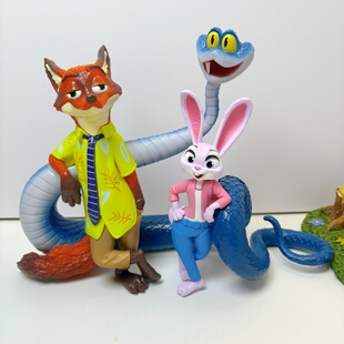 创意新款 疯狂动物城2蛇盖瑞兔狐狸朱迪尼克手办模型摆件儿童玩具