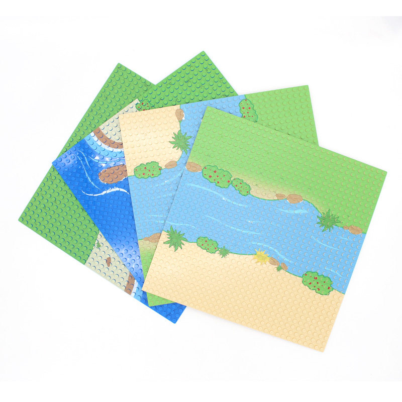 兼容乐高小颗粒底板溪流海滩草原益智积木拼插板通用地板底版底盘