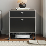 usm扫地机器人柜中古不锈钢储物柜模块边柜可移动落地收纳置物架