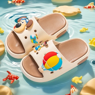 卡通可爱男宝小朋友室内家居洗澡防滑男孩凉拖鞋 儿童拖鞋 男童夏季