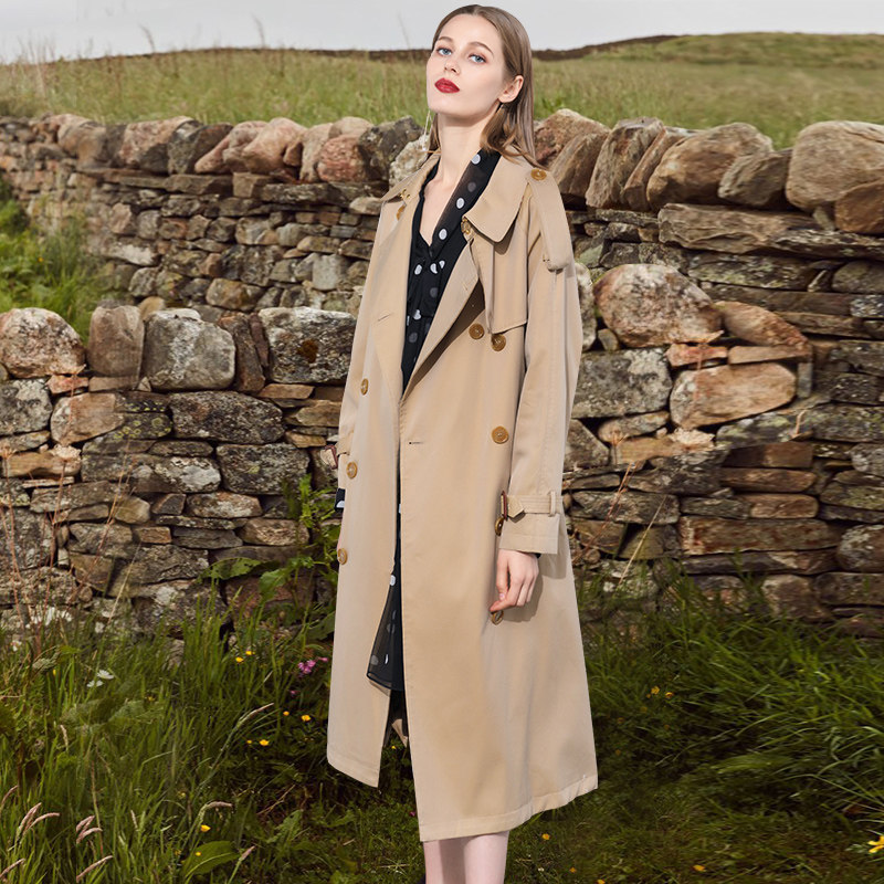 风衣女中长款英伦风2020年春季新款卡其色气质经典过膝春装外套女