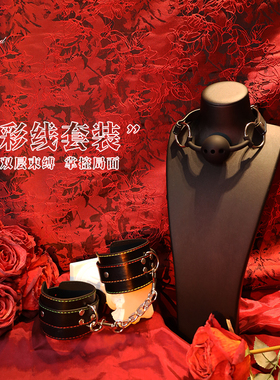 彩线口球小圈工具皮质手铐口枷小圈套装硅胶另类玩具口塞k9口水球