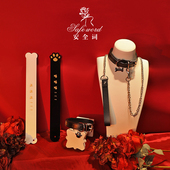 puppy小狗皮质项圈choker带牵引绳颈环小狗锁骨链k9可定制