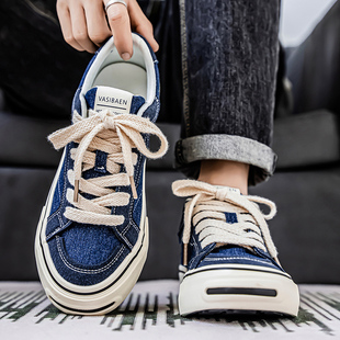 开口笑帆布鞋男款夏季日系潮流百搭休闲学生滑板鞋ins爆款潮鞋子