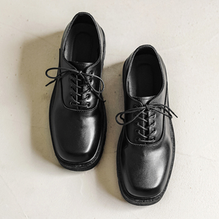 秋季温州皮鞋男款休闲大头德比高级感方头商务正装英伦雅痞发型师