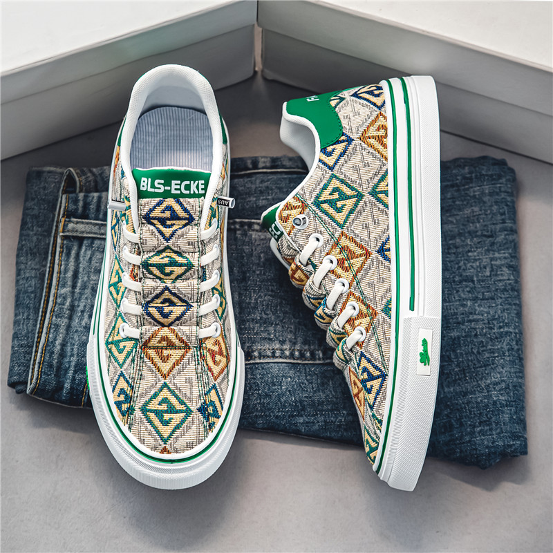 帆布男鞋一脚蹬软底老北京布鞋