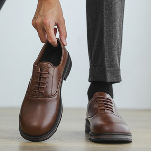 高级感方头休闲皮鞋 厚底增高鞋 男款 西装 男 商务结婚通勤正装 德比鞋