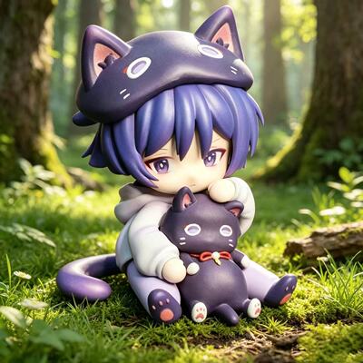 散兵萌系猫咪手办 高品质珍藏限定款 动漫周边.摆件模型
