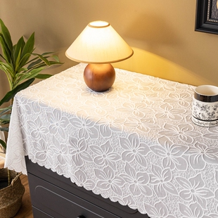 新款法式复古方巾家用布艺餐桌布蕾丝花边桌布长方形茶几布艺台布