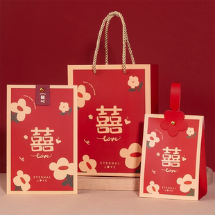 2025新款喜糖盒请柬三件套套装结婚请帖婚礼喜帖婚宴邀请函手提袋