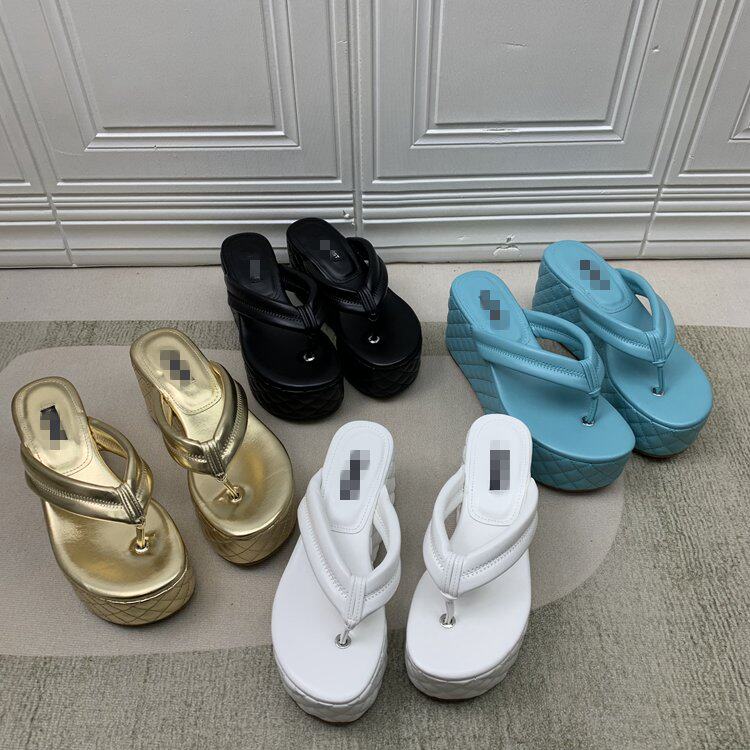 外贸原单欧美时尚复古坡跟露趾纯色后空防水台夏季日常休闲女凉鞋