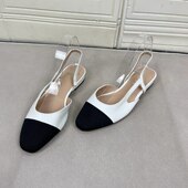 Shoes外贸原单圆头浅口平底单鞋 简约时尚 新款 Lady 一字扣带凉鞋