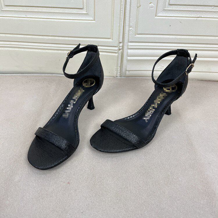 Lady Shoes外贸原单女鞋圆头粗跟凉鞋简约时尚新款气质百搭一字扣
