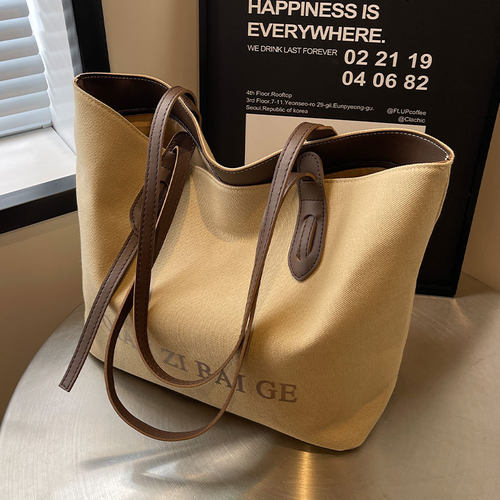 大容量帆布单肩托特包通勤包