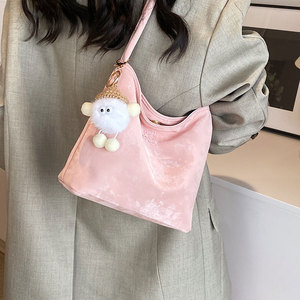 小众设计包包女2024新款时尚刺绣单肩腋下包百搭高级感手提水桶包