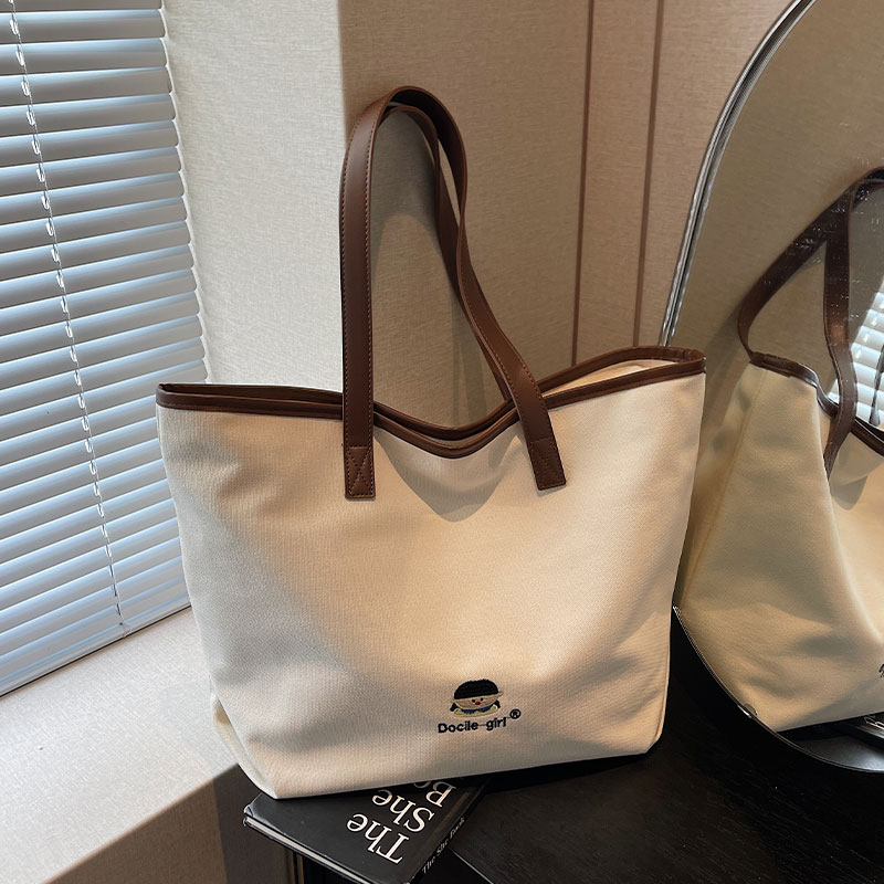 大容量帆布通勤手提购物袋托特包