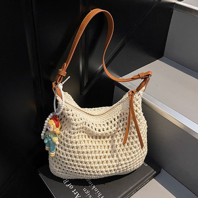 编织托特包女休闲单肩腋下包