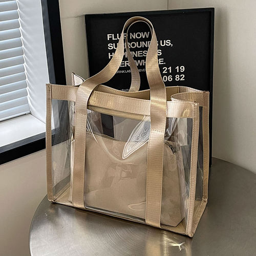 透明果冻包手提单肩通勤托特包