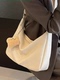 米白色柔软大容量斜挎包包女士2025新款 潮时尚 通勤百搭休闲单肩包