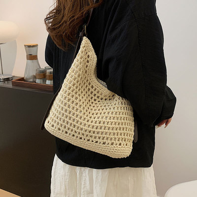 草编包大容量单肩包通勤托特包