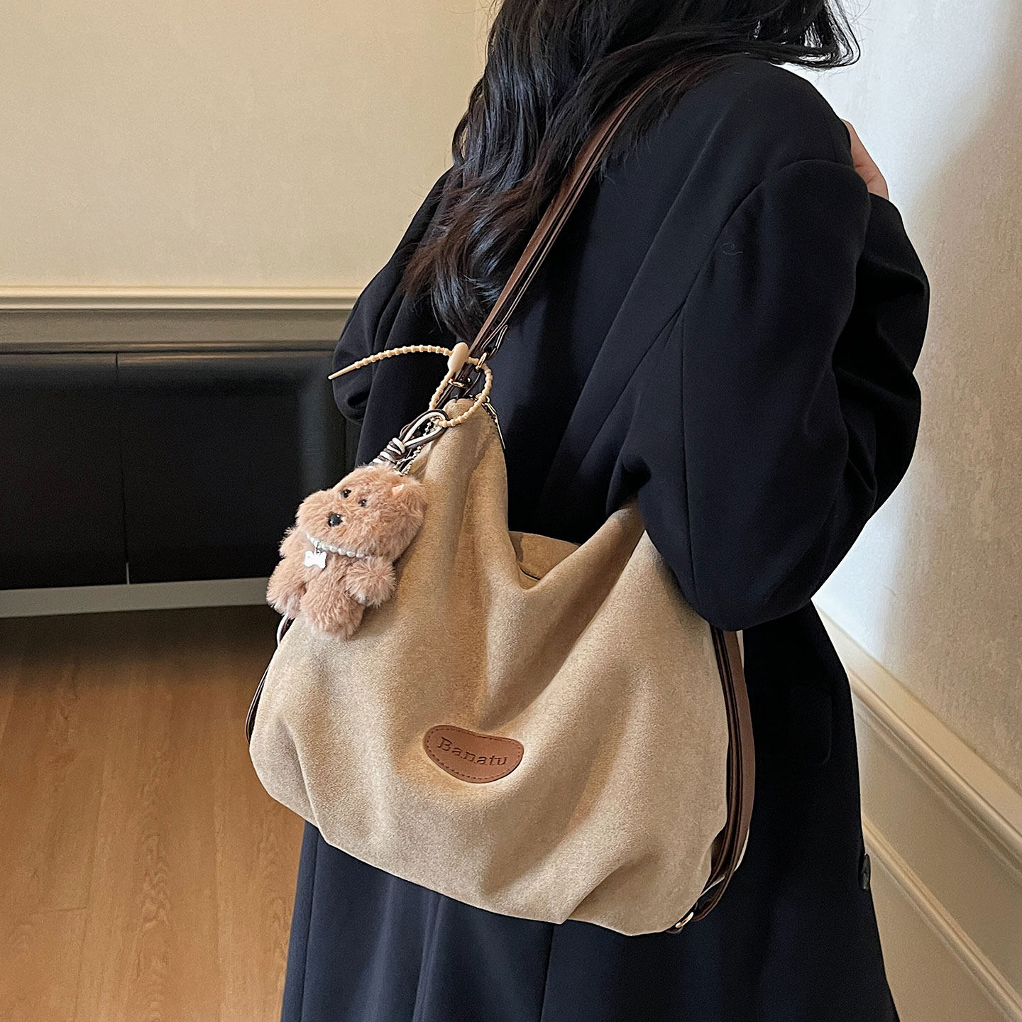 休闲双肩包包女秋冬2025新款潮时尚托特包大容量多功能单肩通勤包