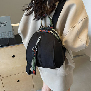休闲尼龙布双肩包包女士2025新款 大容量外出通勤旅行包妈咪包 时尚