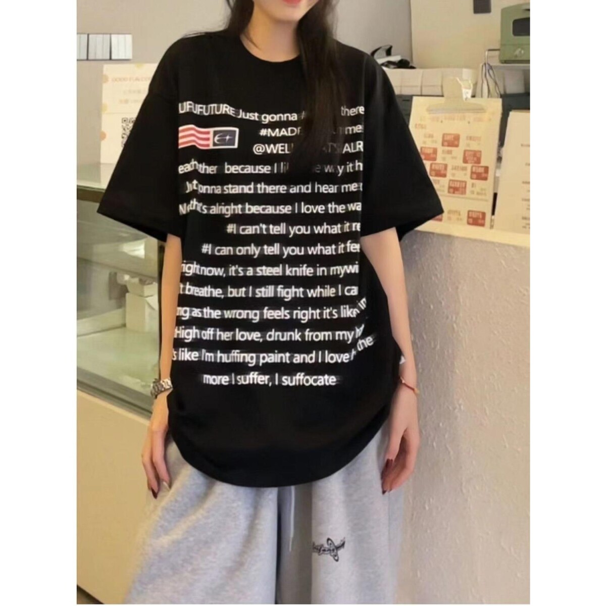 美式短袖男夏季新款字母印花重磅宽松t恤白色tee休闲半袖上衣