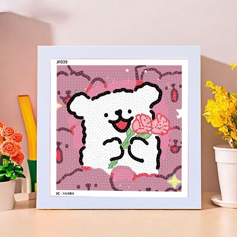 闺蜜礼物线条小狗钻石贴画手工制作钻石贴画粘贴贴闪钻摆件