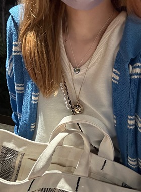 bellar925s纯银爱心双层项链