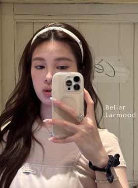 Bellar /larmood deepblue&pearl 经典复古少女爱心圆片发箍