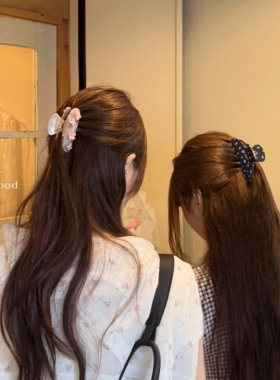 Bellar/larmood 灰粉色 精致重工仙女系蝴蝶花瓣镶钻小众盘发抓夹