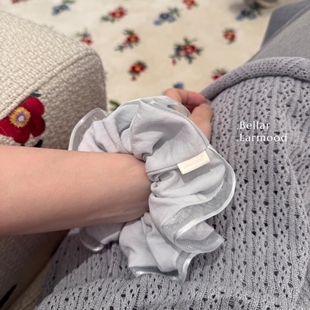 法式 Bellar 淡蓝 Aliceblue 纱带少女甜美大肠发圈 larmood