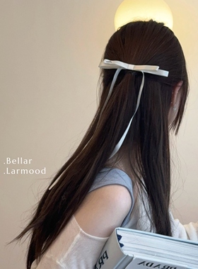 Bellar / larmood Ribbon 复古甜美少女蝴蝶结氛围感一字弹簧发夹