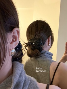 KNIT Bellar dot snow 波点毛线手工低马尾丸子头发圈 larmood