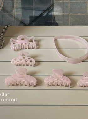 Bellar / larmood 淡淡粉 白女美学sweet barbie珍珠水钻发抓发箍