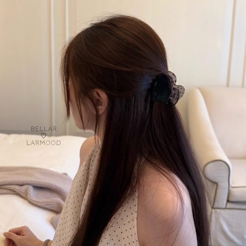 Bellar原创黑色波点复古少女发夹