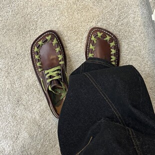 德比鞋男女休闲潮款方头英伦风皮鞋通勤小众编织设计复古乐福鞋