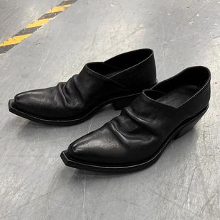 厚底巫师鞋潮款男女德比鞋增高翘头皮鞋一脚蹬乐福通勤小众休闲鞋